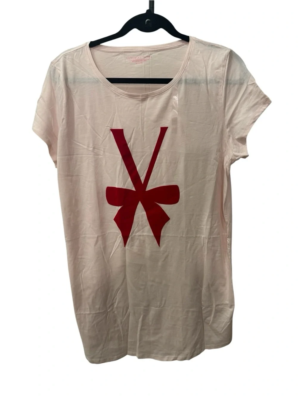 Victoria's Secret light pink sleepshirt / night shirt with bow in front size M